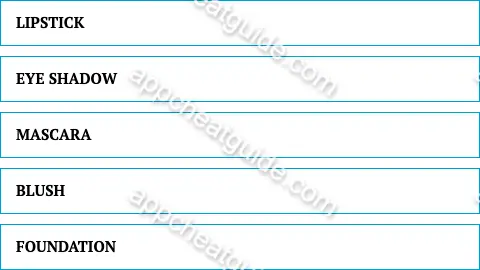 Name a specific type of makeup. screenshot answer