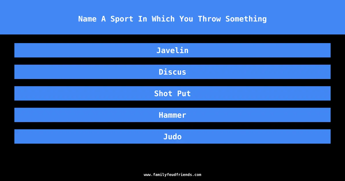 Name A Sport In Which You Throw Something answer