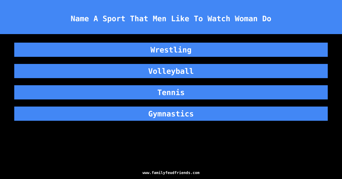 Name A Sport That Men Like To Watch Woman Do answer