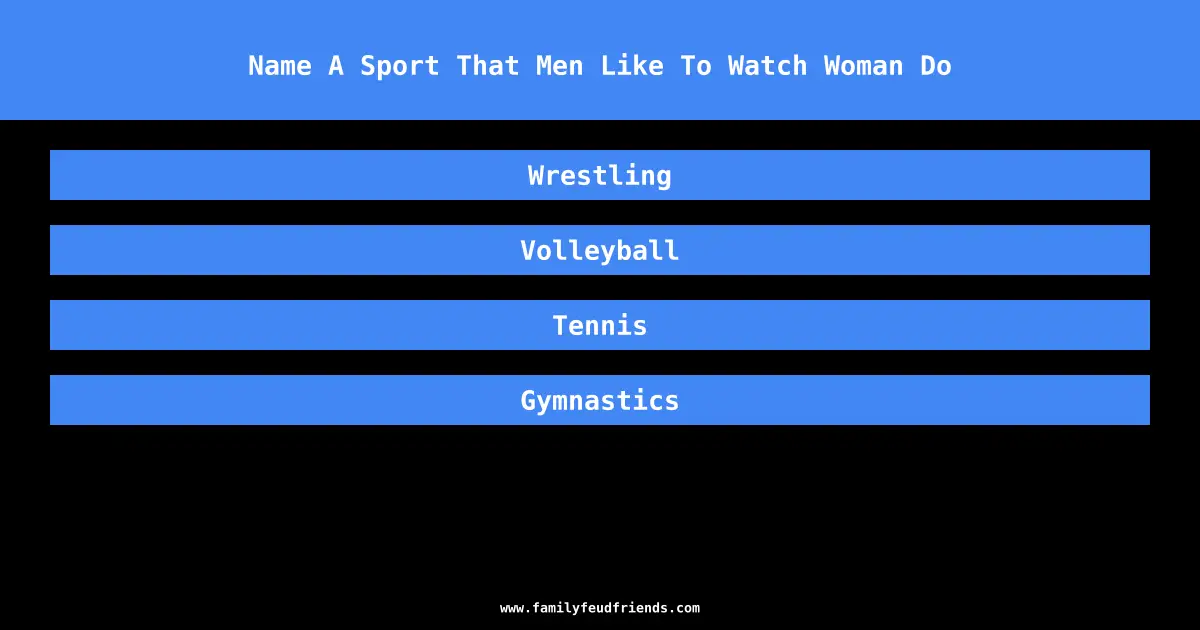 Name A Sport That Men Like To Watch Woman Do answer