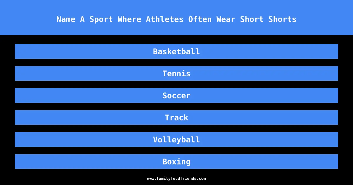 Name A Sport Where Athletes Often Wear Short Shorts answer