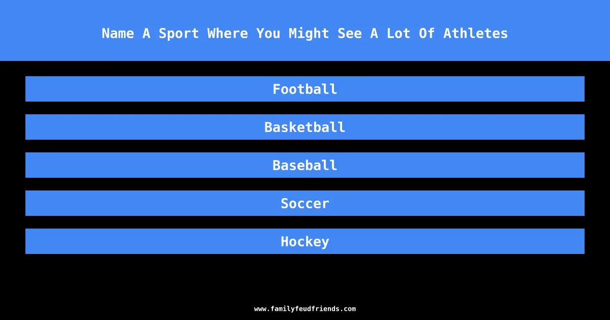 Name A Sport Where You Might See A Lot Of Athletes answer