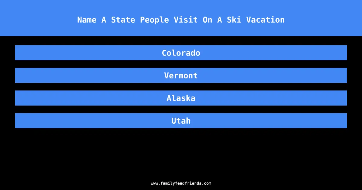 Name A State People Visit On A Ski Vacation answer