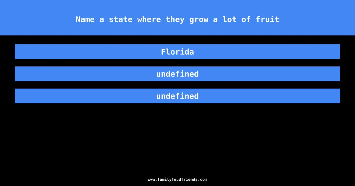 Name a state where they grow a lot of fruit answer