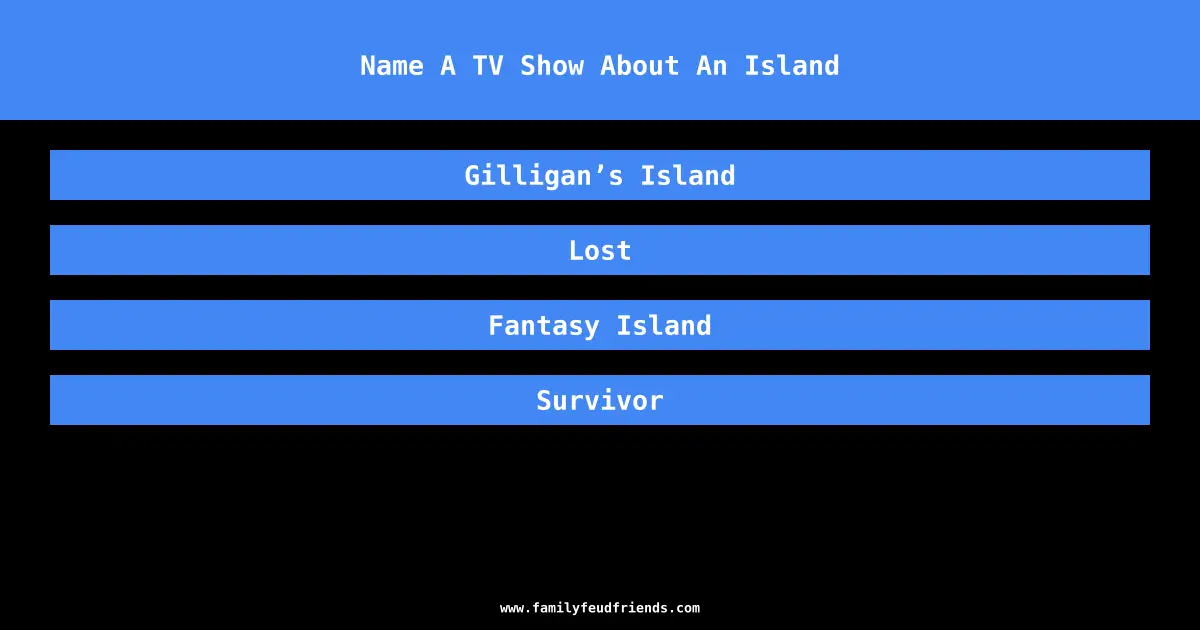 Name A TV Show About An Island answer