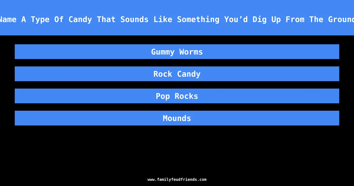 Name A Type Of Candy That Sounds Like Something You’d Dig Up From The Ground answer
