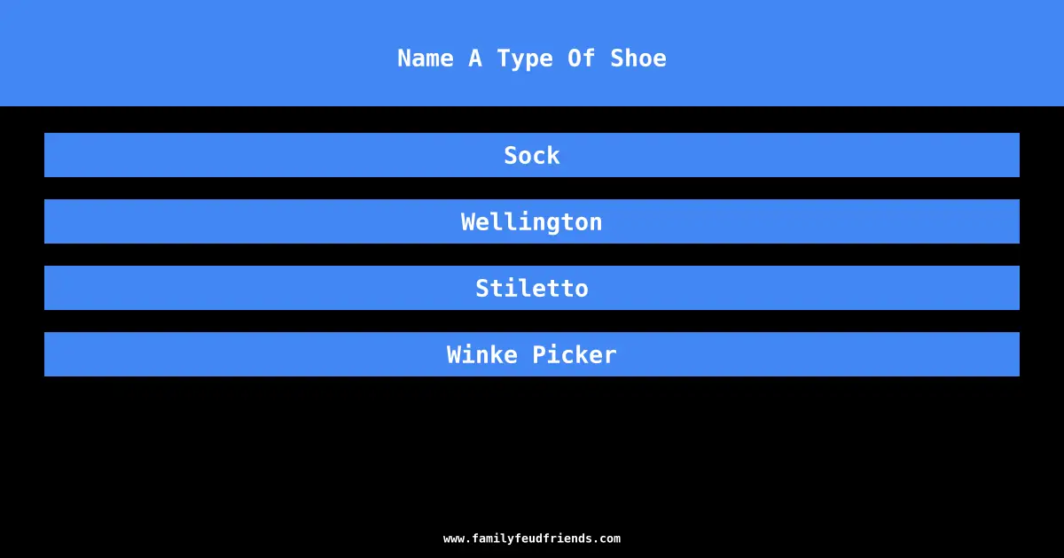 Name A Type Of Shoe answer