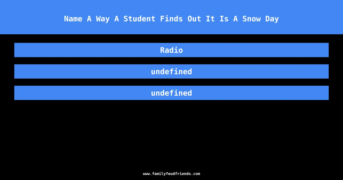 Name A Way A Student Finds Out It Is A Snow Day answer