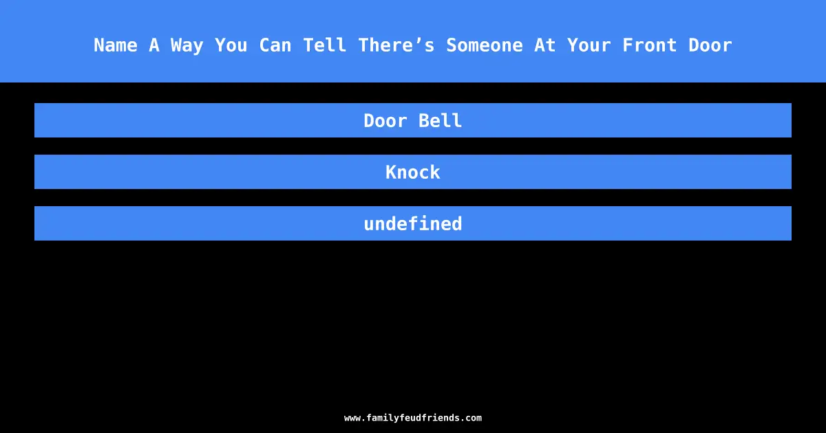 Name A Way You Can Tell There’s Someone At Your Front Door answer