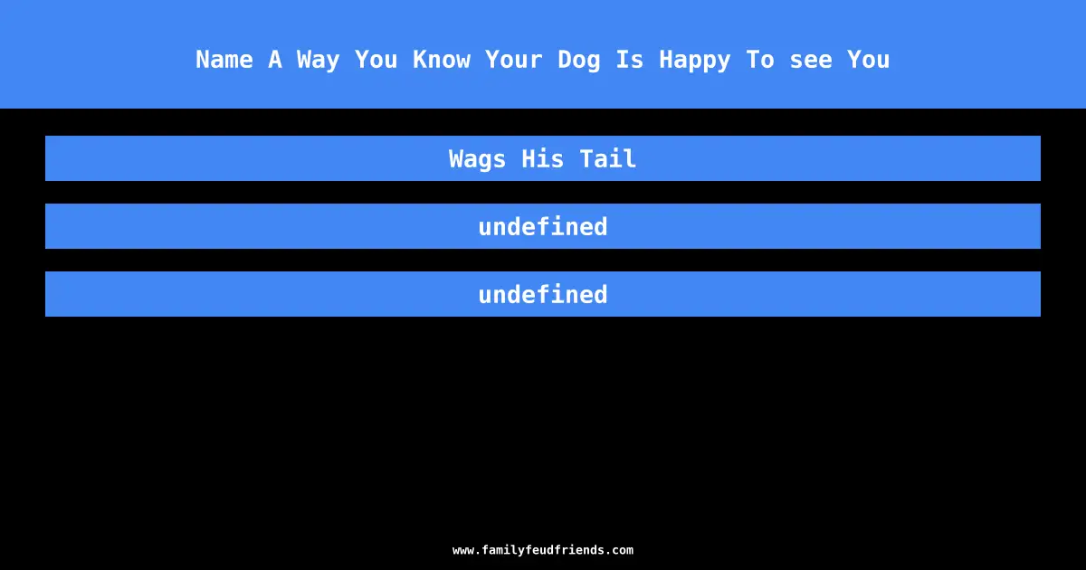 Name A Way You Know Your Dog Is Happy To see You answer