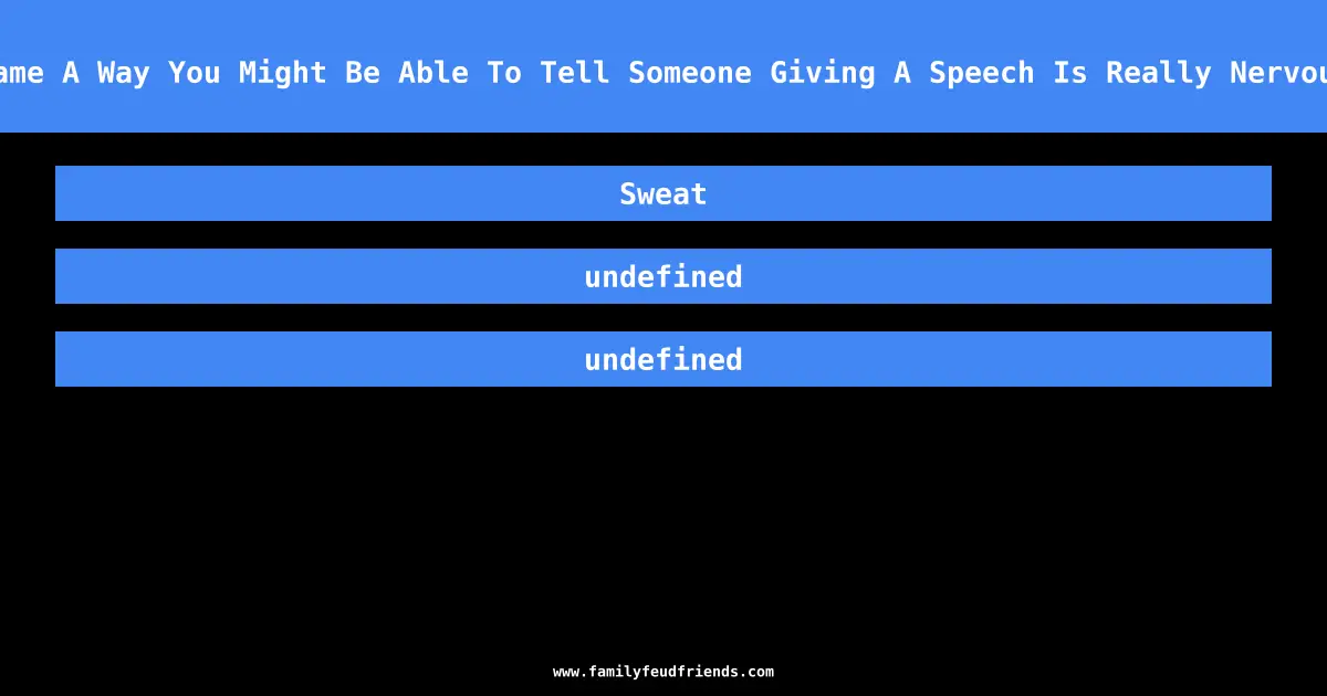 Name A Way You Might Be Able To Tell Someone Giving A Speech Is Really Nervous answer