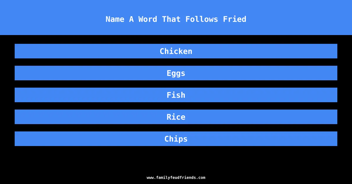 Name A Word That Follows Fried answer