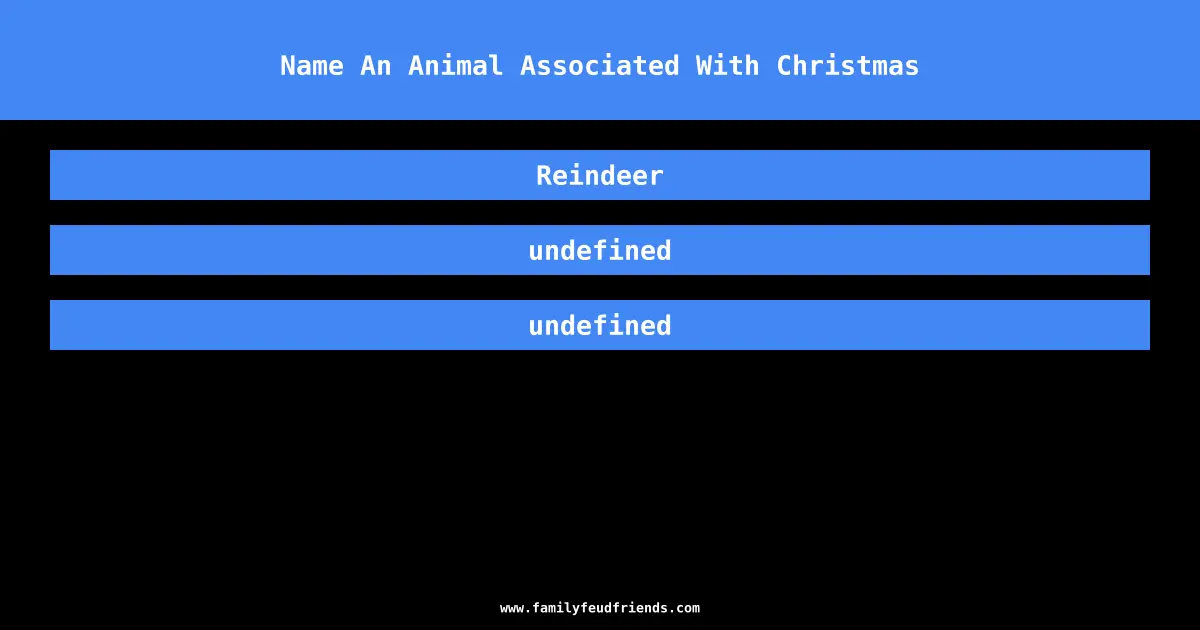 Name An Animal Associated With Christmas answer