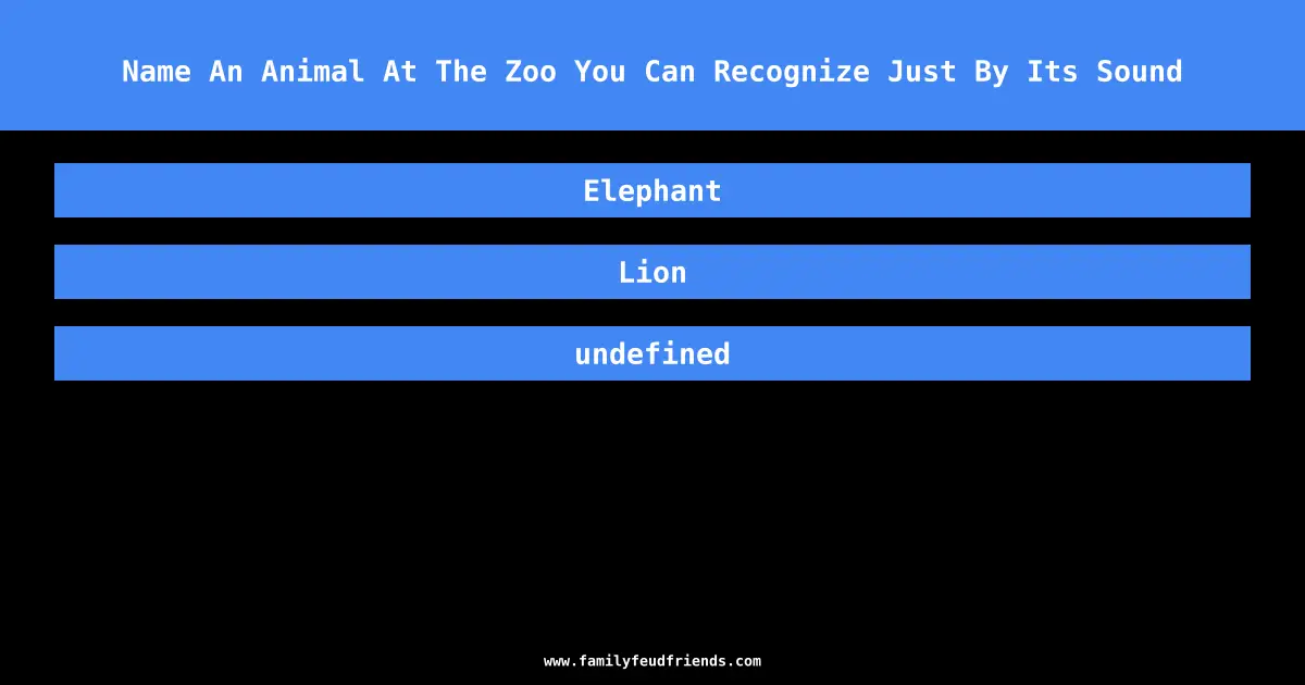 Name An Animal At The Zoo You Can Recognize Just By Its Sound answer