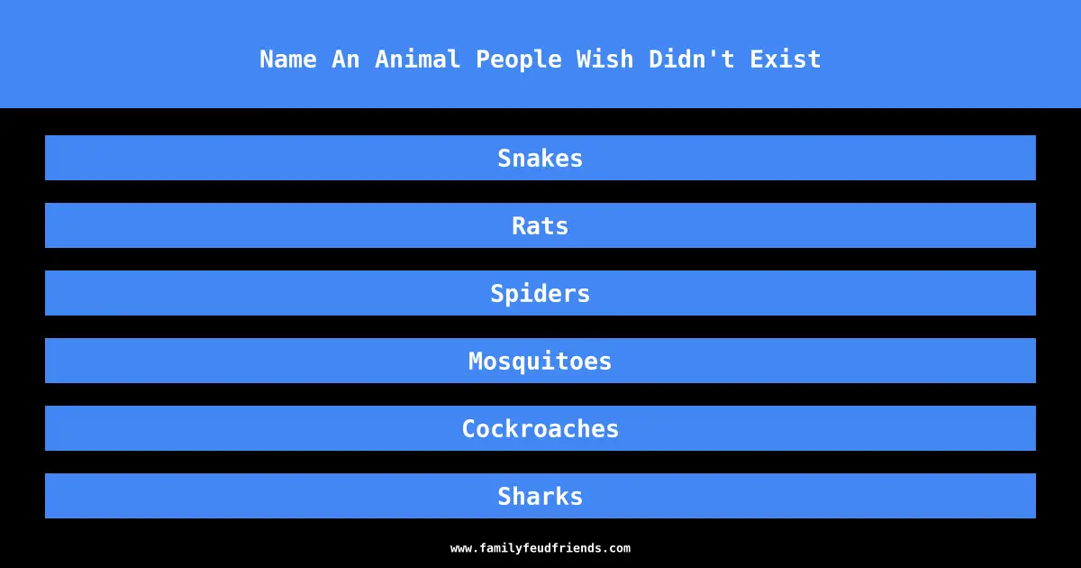 Name An Animal People Wish Didn't Exist answer