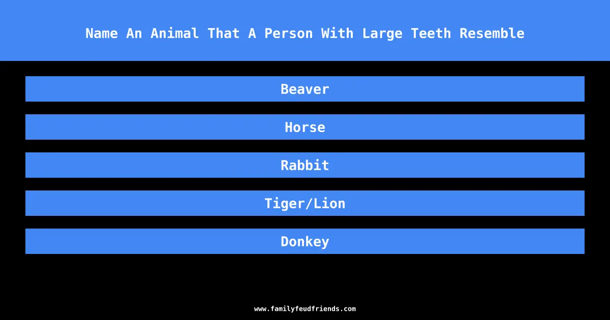 Name An Animal That A Person With Large Teeth Resemble answer