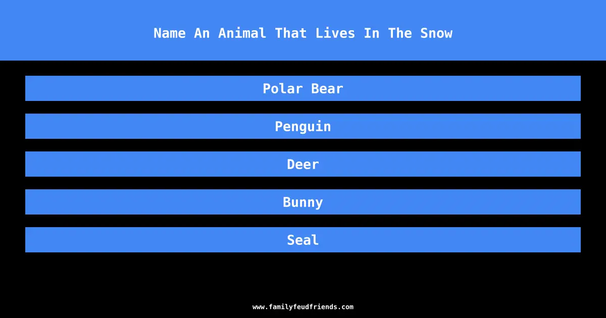 Name An Animal That Lives In The Snow answer