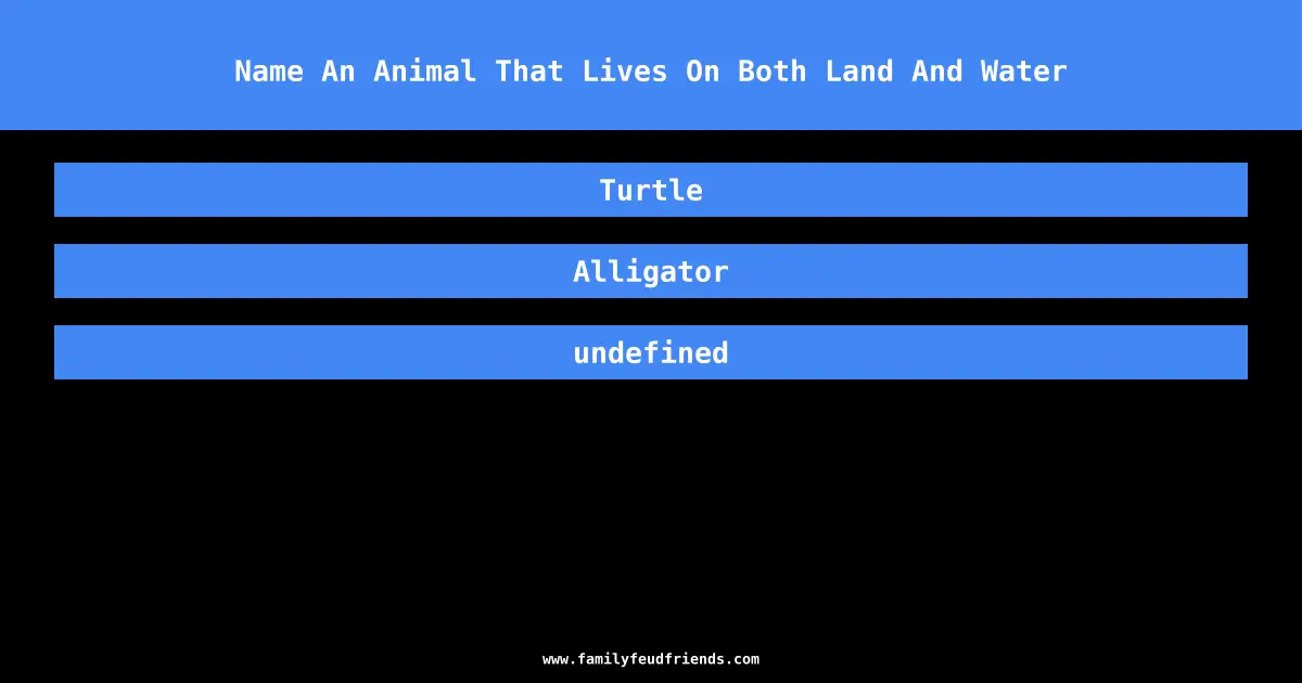 Name An Animal That Lives On Both Land And Water answer