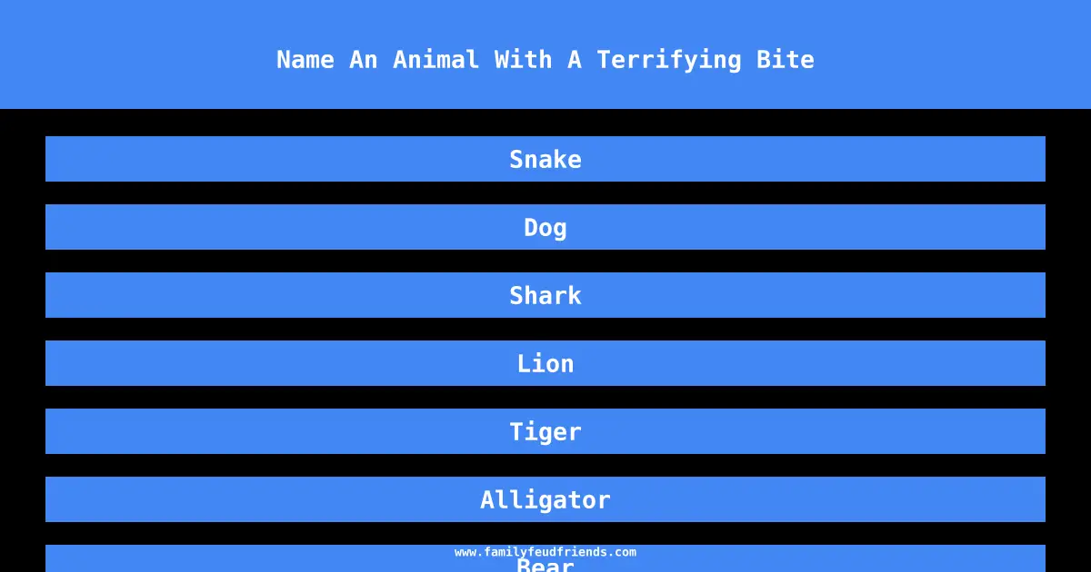 Name An Animal With A Terrifying Bite answer