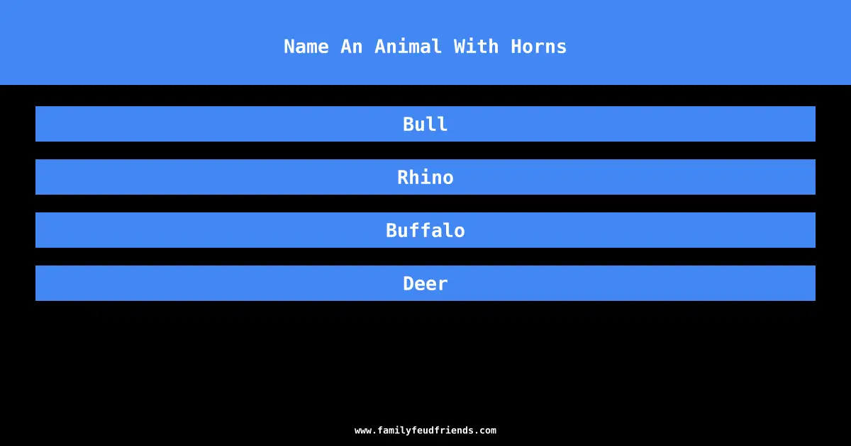Name An Animal With Horns answer