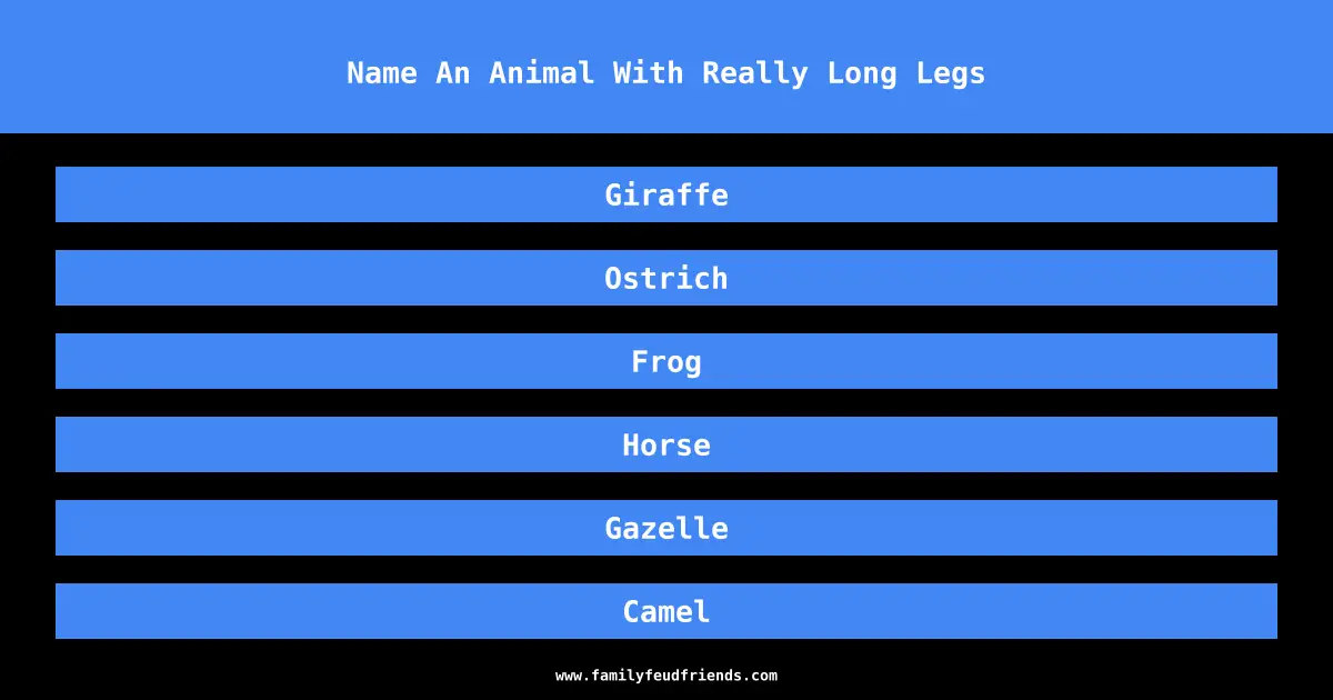 Name An Animal With Really Long Legs answer