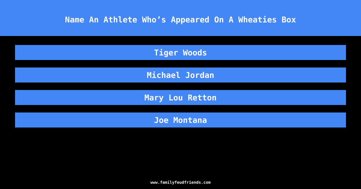Name An Athlete Who’s Appeared On A Wheaties Box answer