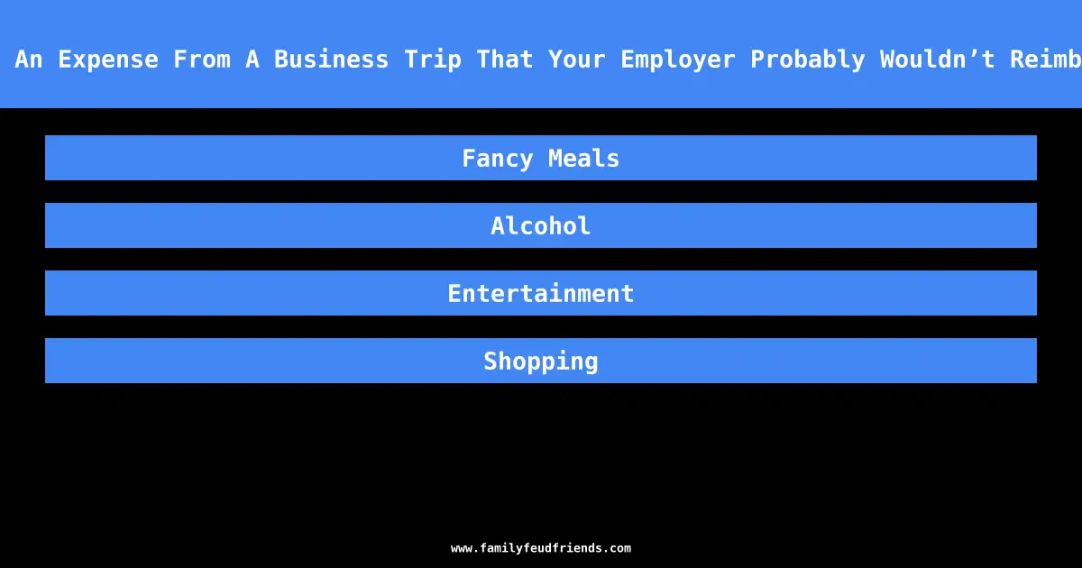 Name An Expense From A Business Trip That Your Employer Probably Wouldn’t Reimburse answer