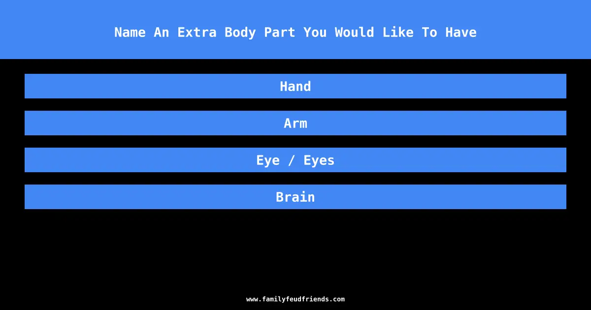 Name An Extra Body Part You Would Like To Have answer