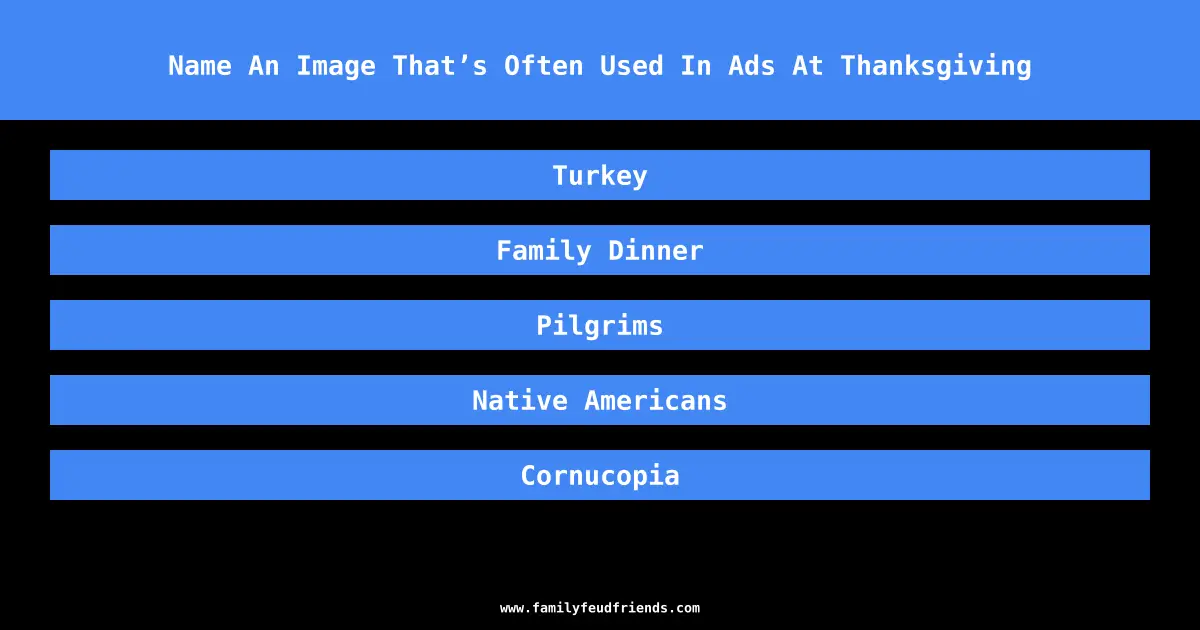 Name An Image That’s Often Used In Ads At Thanksgiving answer