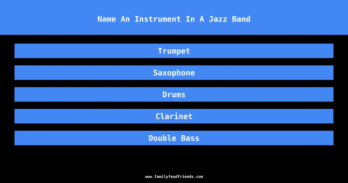 Name An Instrument In A Jazz Band answer