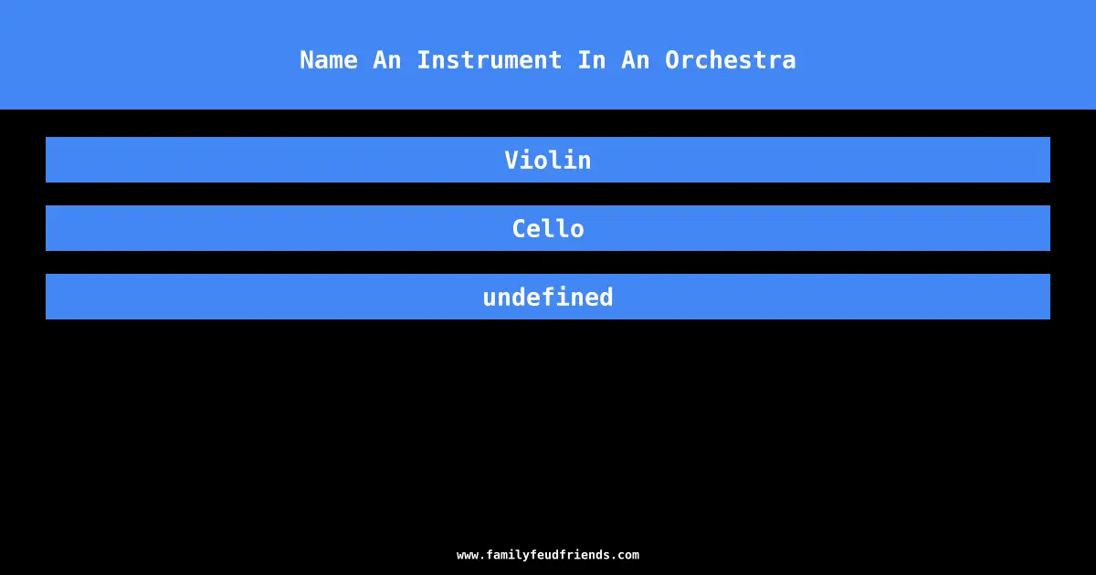 Name An Instrument In An Orchestra answer
