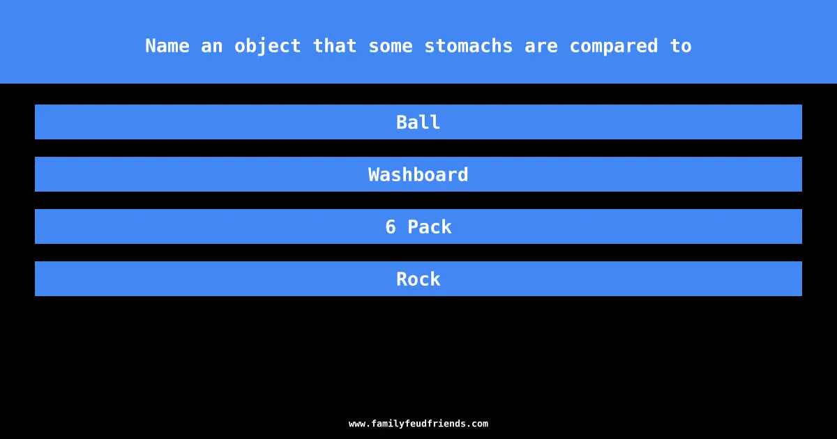 Name an object that some stomachs are compared to answer