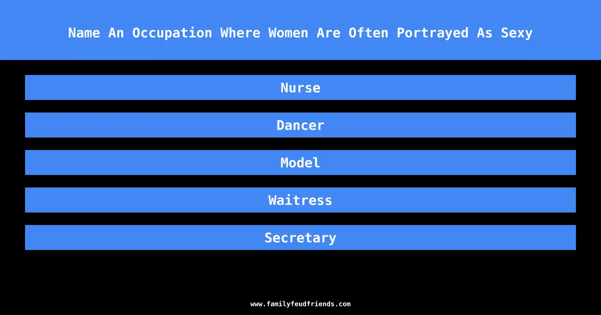 Name An Occupation Where Women Are Often Portrayed As Sexy answer