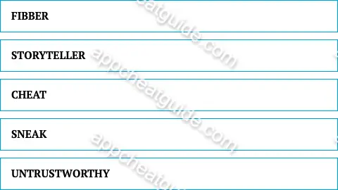 Name another word for a liar. screenshot answer