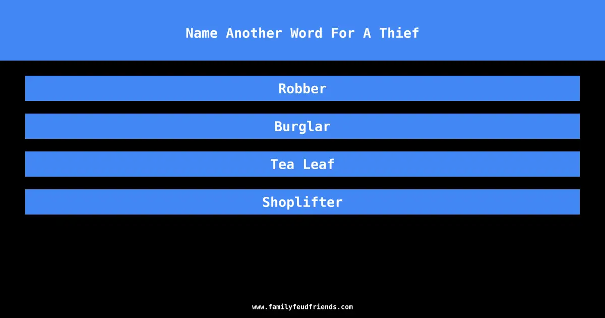 Name Another Word For A Thief answer