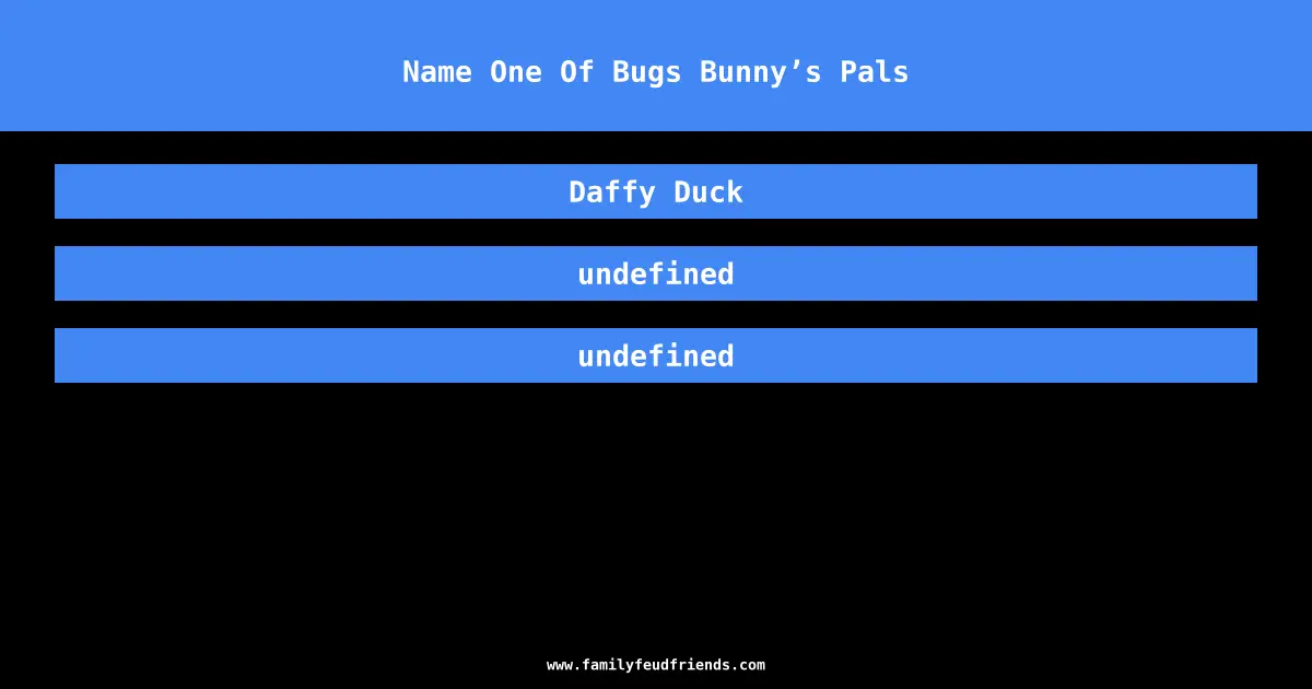 Name One Of Bugs Bunny’s Pals answer