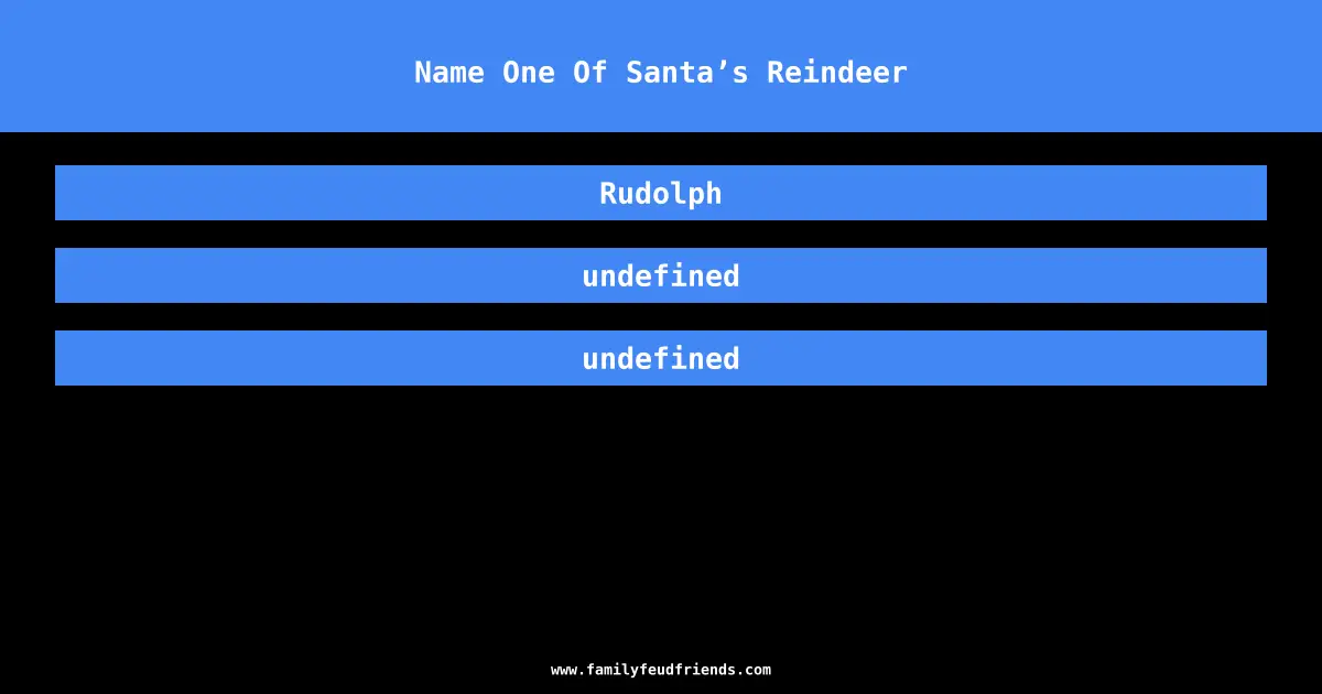Name One Of Santa’s Reindeer answer