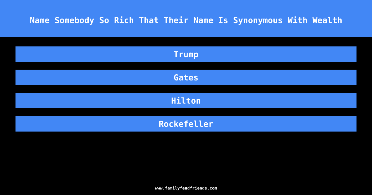Name Somebody So Rich That Their Name Is Synonymous With Wealth answer