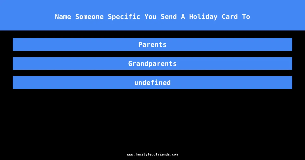 Name Someone Specific You Send A Holiday Card To answer