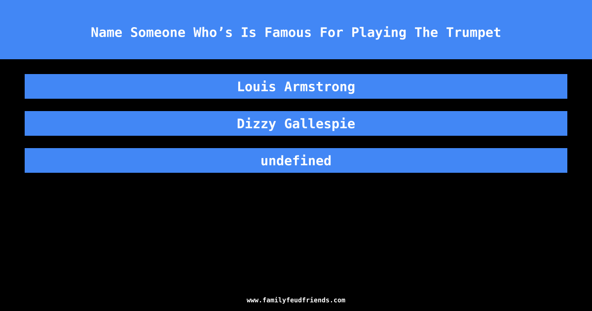 Name Someone Who’s Is Famous For Playing The Trumpet answer