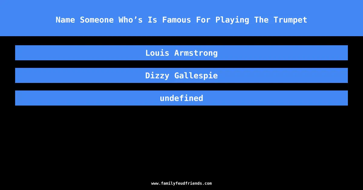 Name Someone Who’s Is Famous For Playing The Trumpet answer