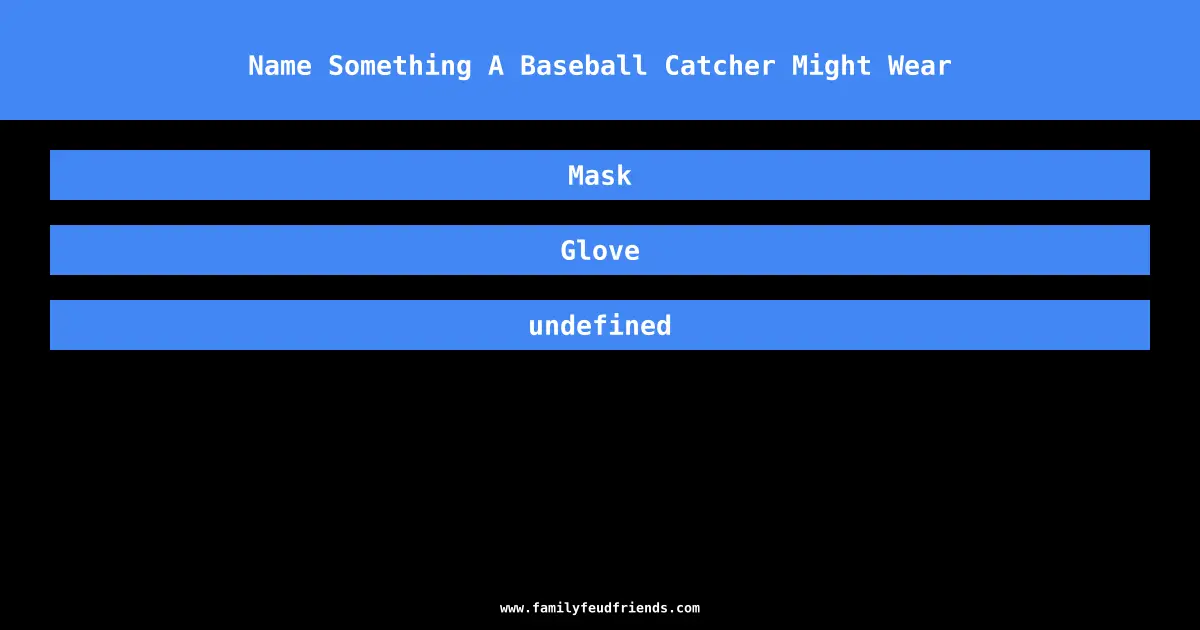 Name Something A Baseball Catcher Might Wear answer