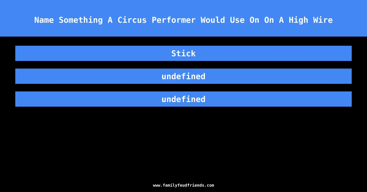 Name Something A Circus Performer Would Use On On A High Wire answer