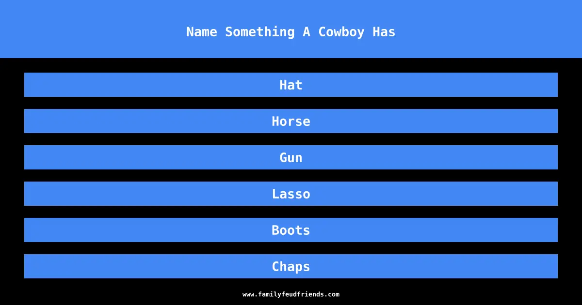 Name Something A Cowboy Has answer