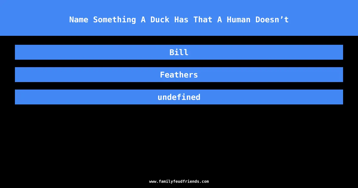 Name Something A Duck Has That A Human Doesn’t answer