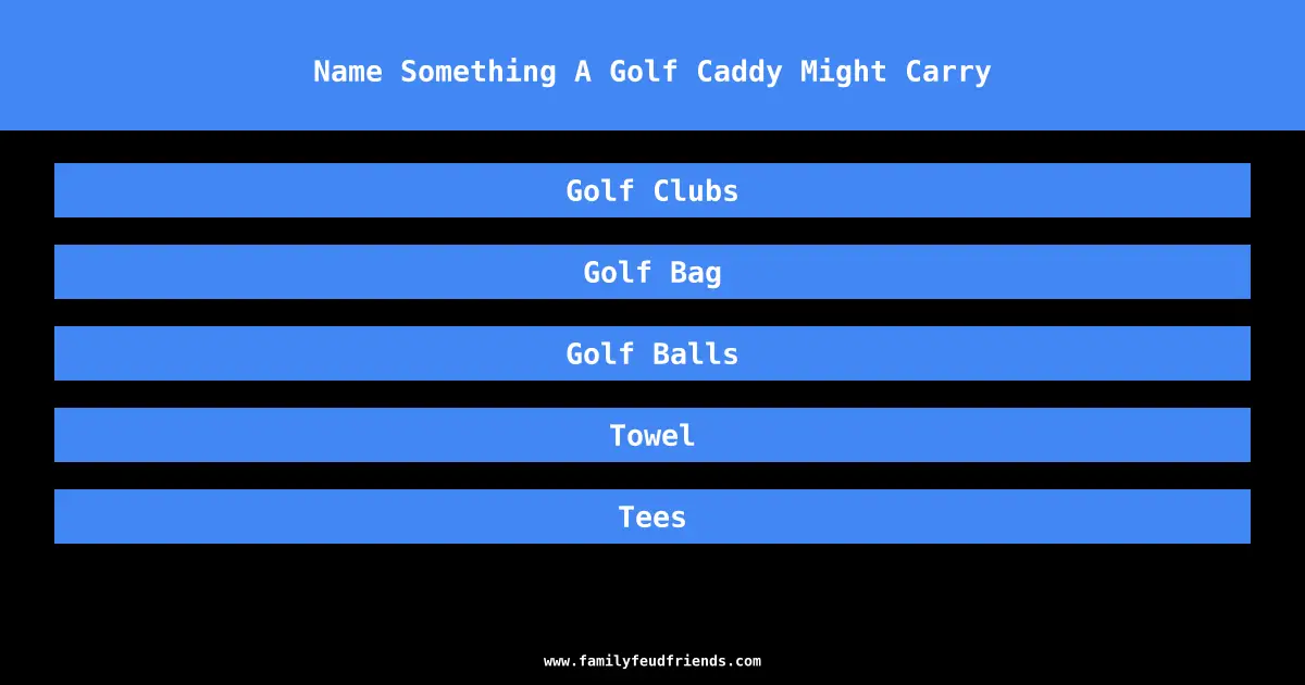 Name Something A Golf Caddy Might Carry answer