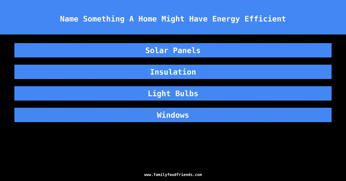 Name Something A Home Might Have Energy Efficient answer