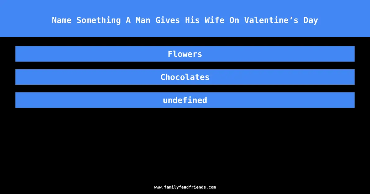 Name Something A Man Gives His Wife On Valentine’s Day answer