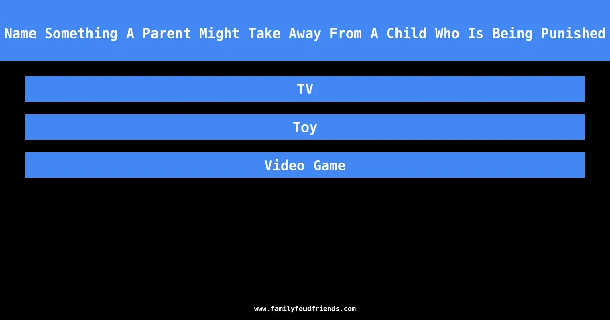 Name Something A Parent Might Take Away From A Child Who Is Being Punished answer