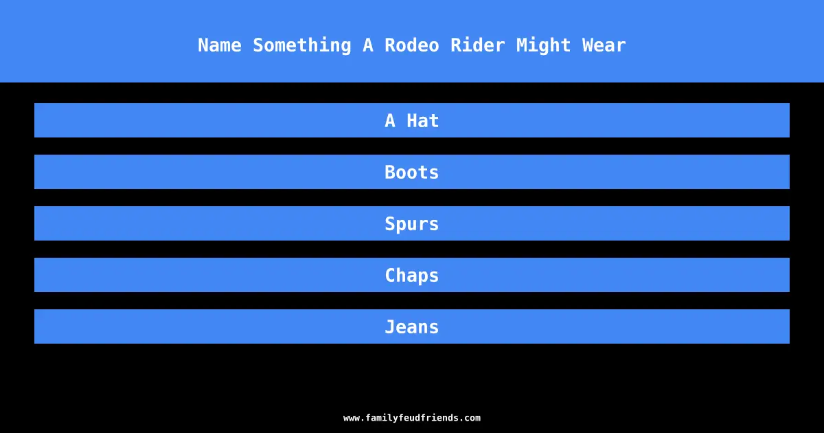 Name Something A Rodeo Rider Might Wear answer